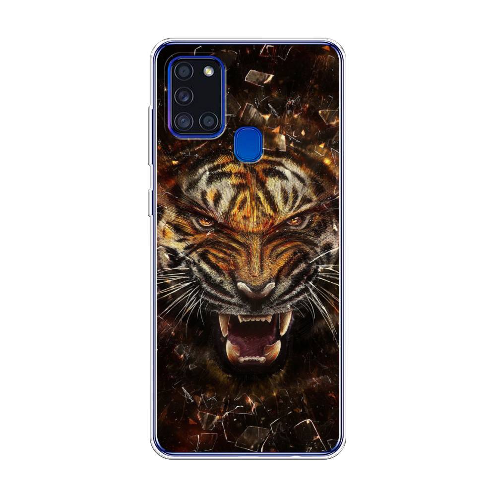 

Чехол на Samsung Galaxy A21s "Тигр осколки", Оранжевый;серый;черный, 2100250-1