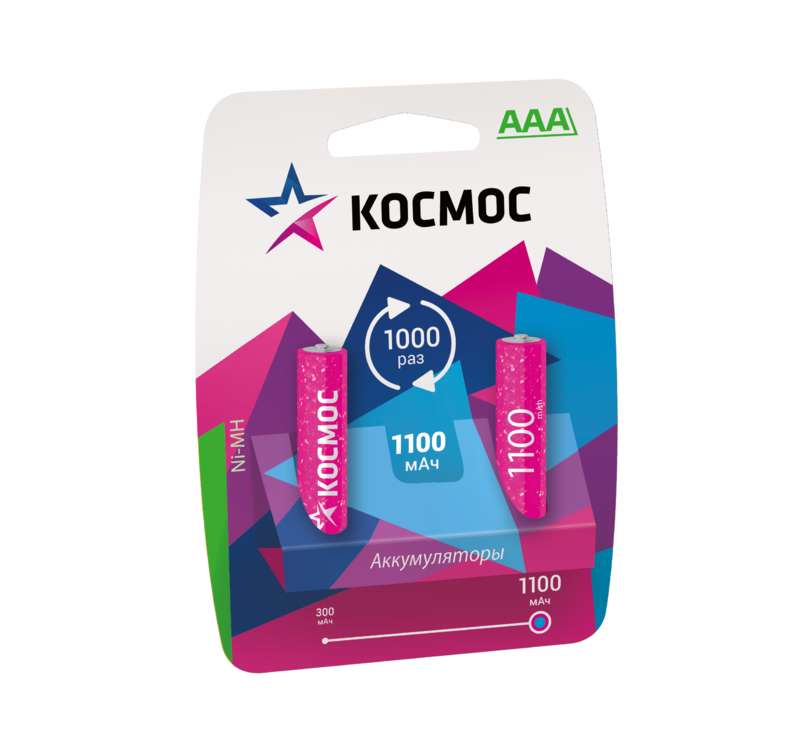 

Аккумулятор R03 NI-MH 1100мА.ч (блист.2шт) Космос KOCR03NIMH(1100MAH) ( 1упак. )