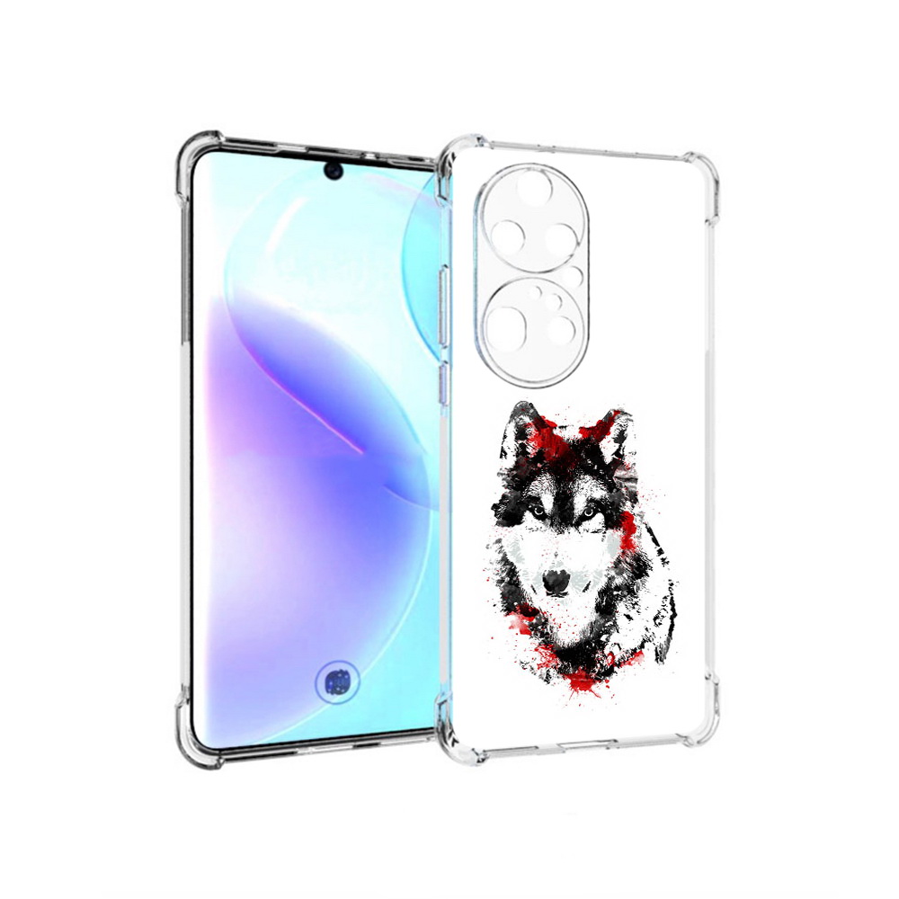 

Чехол MyPads Tocco для Huawei P50 Pro кровавый волк, Прозрачный, Tocco