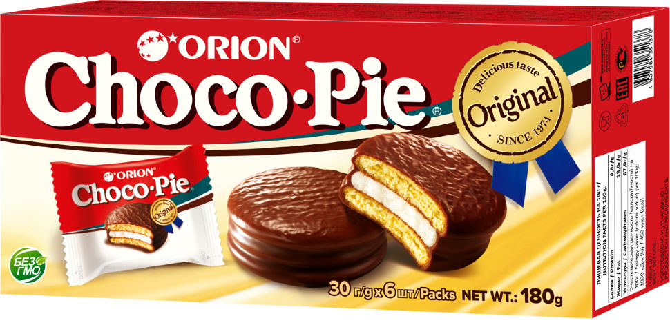 Печенье Orion Choco Pie Original, 3 шт по 180 г