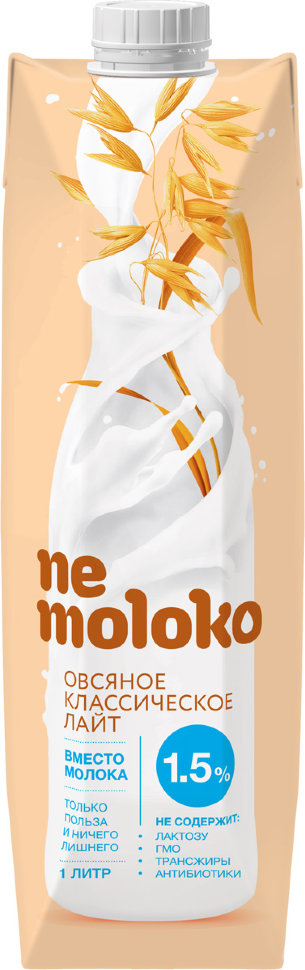 Овсяный напиток nemoloko Классическое лайт 1.5%, 1 л (12 штук)