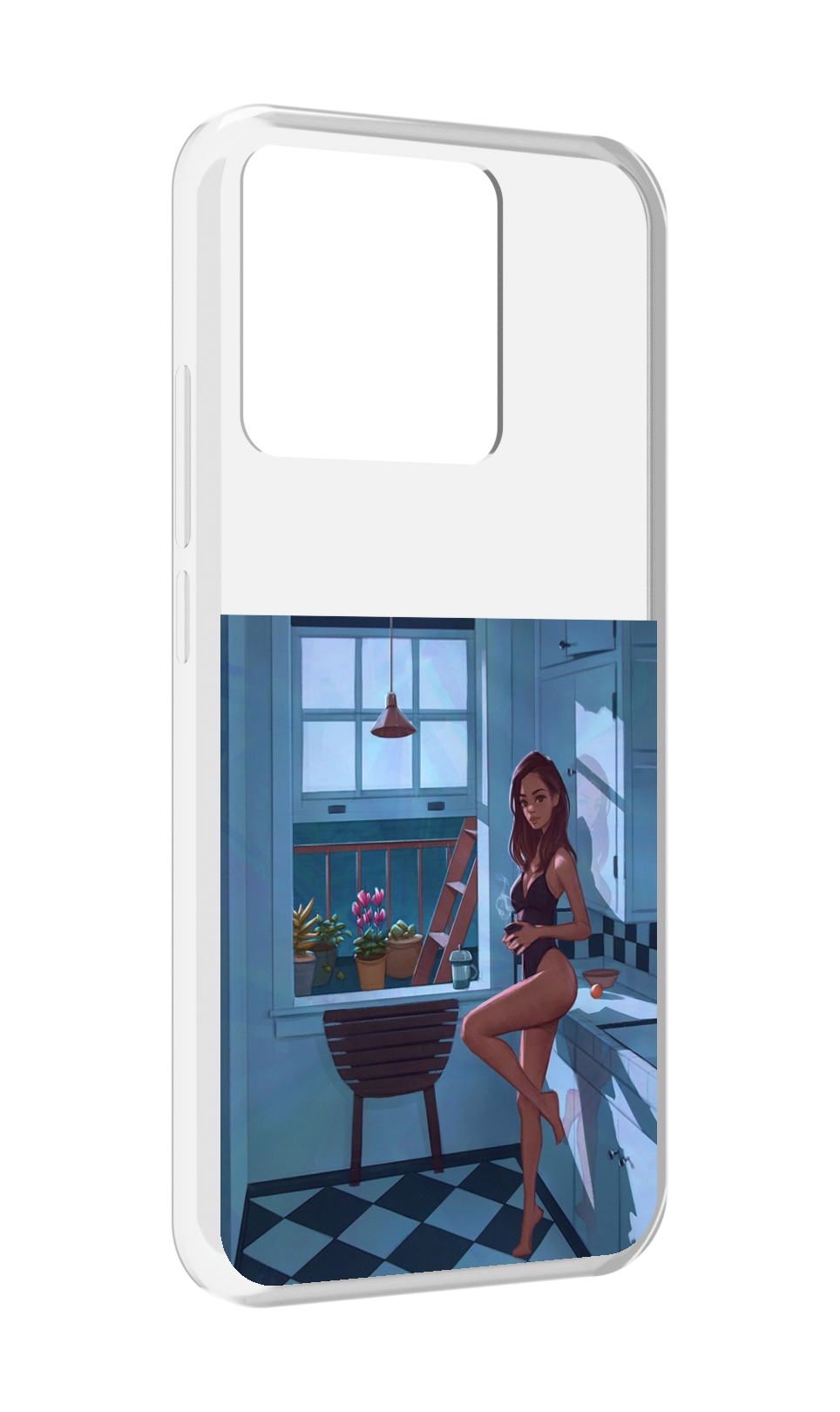 

Чехол MyPads Tocco для Xiaomi Redmi 10A девушка-на-кухне, Прозрачный, Tocco