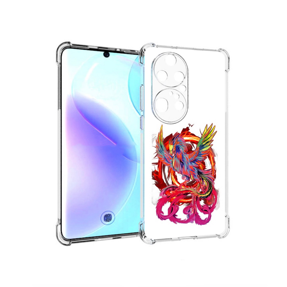 Чехол MyPads Tocco для Huawei P50 Pro красочный феникс