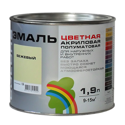 Эмаль вдак 220 colors 1,9л белый эмаль радуга атлас 115 акриловая полуглянцевая белый 2 7 л