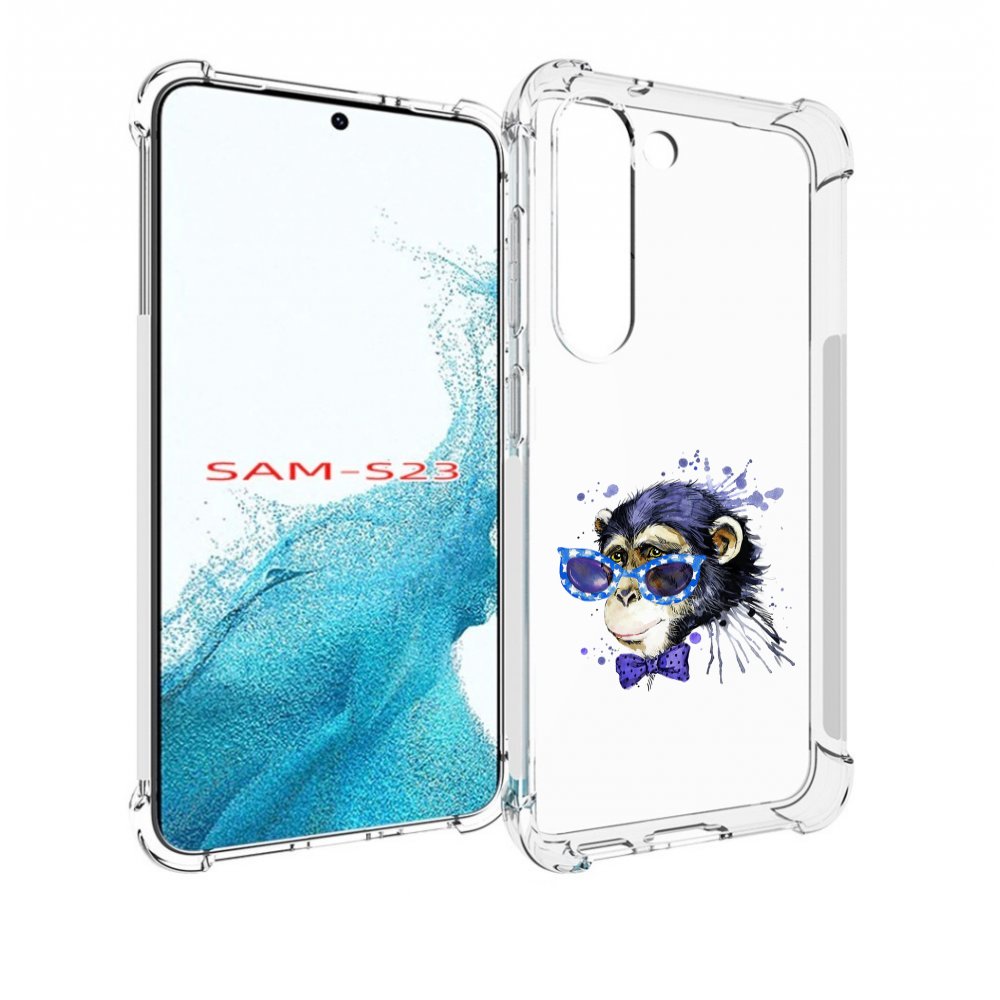 Чехол MyPads акварельная обезьяна для Samsung Galaxy S23