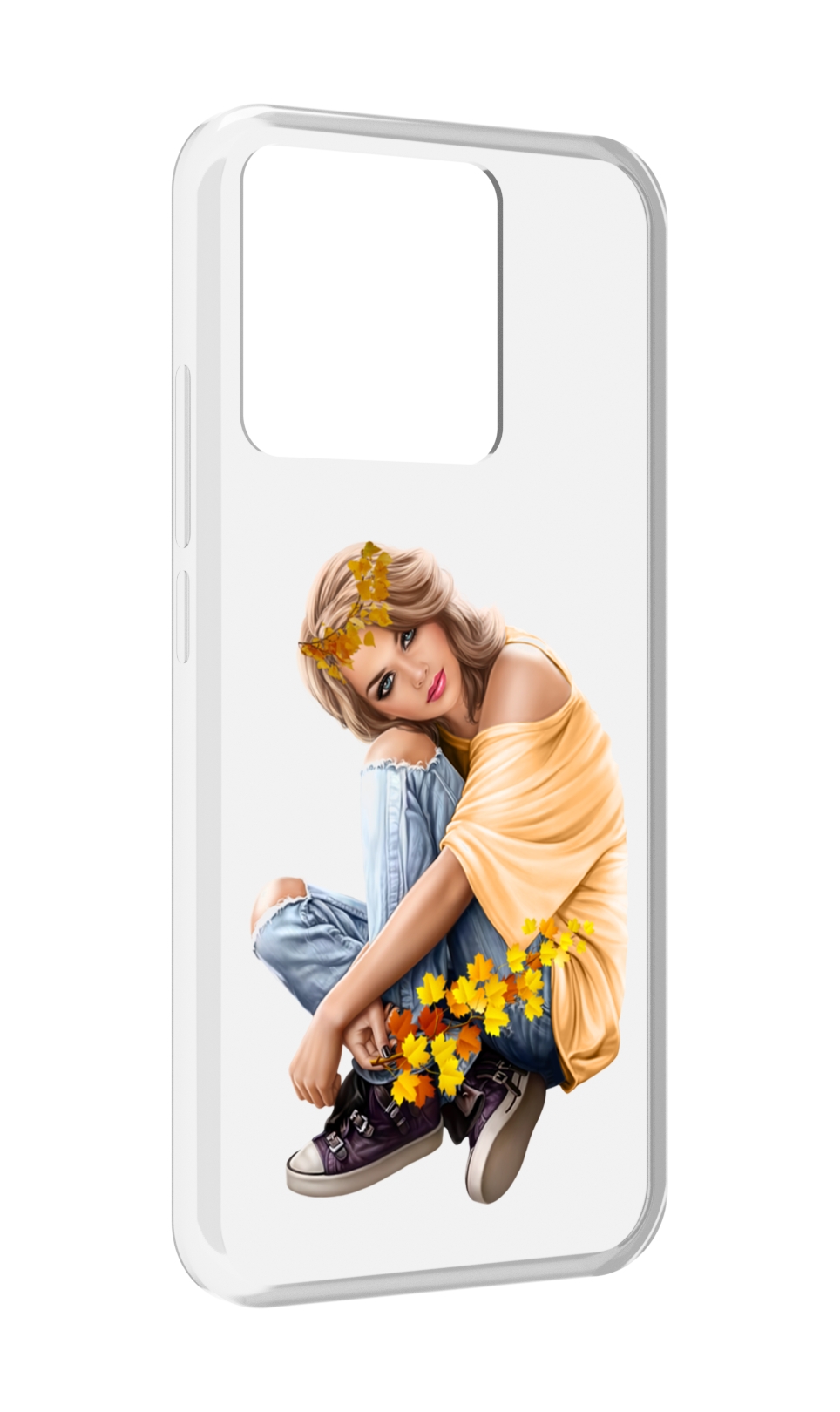 

Чехол MyPads Tocco для Xiaomi Redmi 10A девушка-в-цветочками женский, Прозрачный, Tocco