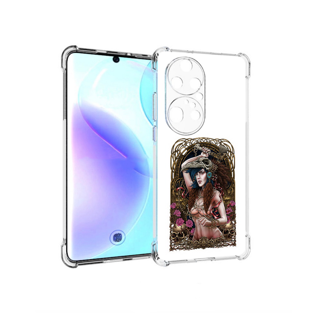 

Чехол MyPads Tocco для Huawei P50 Pro красивая девушка рисунок, Прозрачный, Tocco