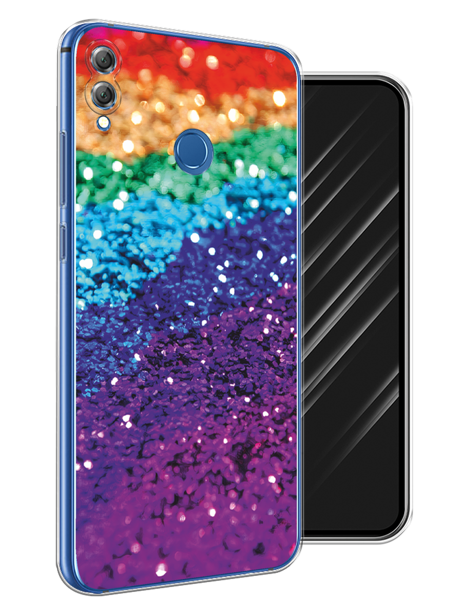 

Чехол Awog на Honor 8X "Блестящая радуга рисунок", Разноцветный, 66750-3