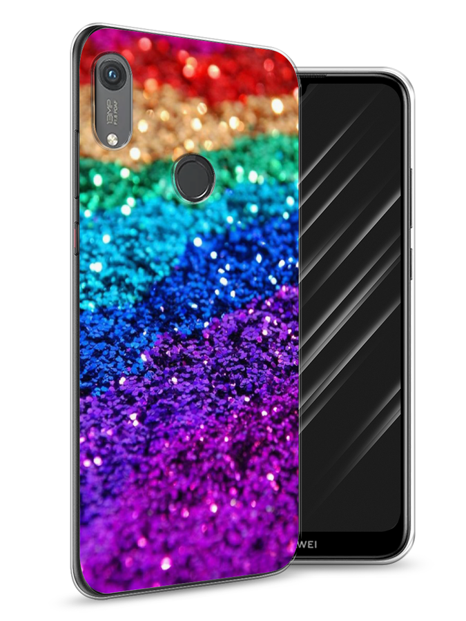 

Чехол Awog на Honor 8A (8A Pro/Prime) "Блестящая радуга рисунок", Разноцветный, 68750-3