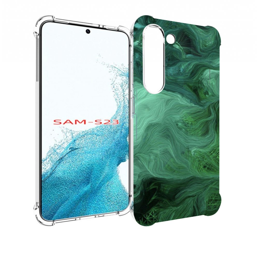 

Чехол MyPads зеленые нити для Samsung Galaxy S23, Прозрачный, Tocco