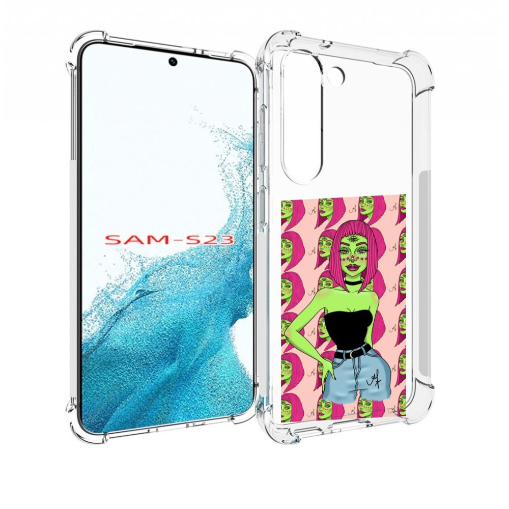 

Чехол MyPads зеленая-девушка-с-глазом женский для Samsung Galaxy S23, Прозрачный, Tocco