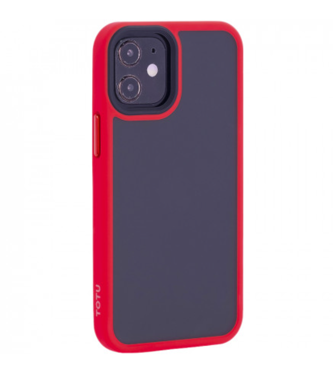 

Накладка для iPhone 12 mini 5.4" TOTU Gingle под кожу серо-красная, Красный