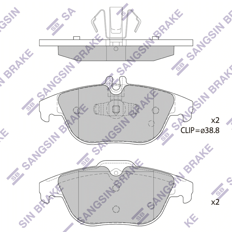 

Тормозные колодки Sangsin brake задние sp1707