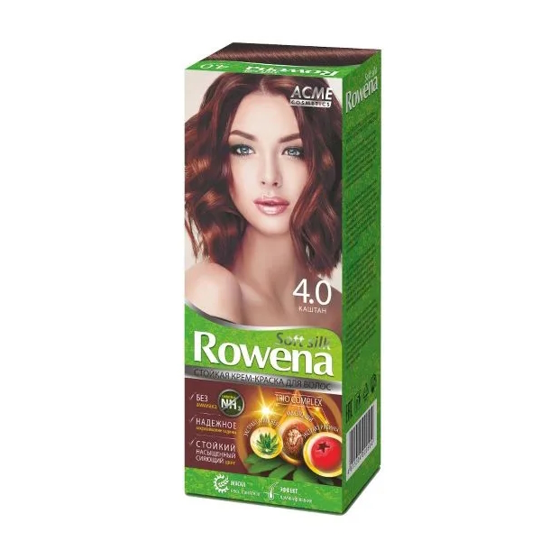 Крем-краска для волос Rowena soft silk стойкая тон 4.0 каштан