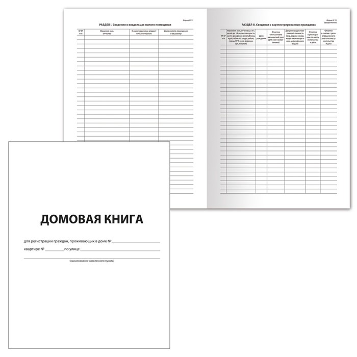 

Книга домовая № 11, А4, 12 листов BRAUBERG, картонная обложка, блок офсет