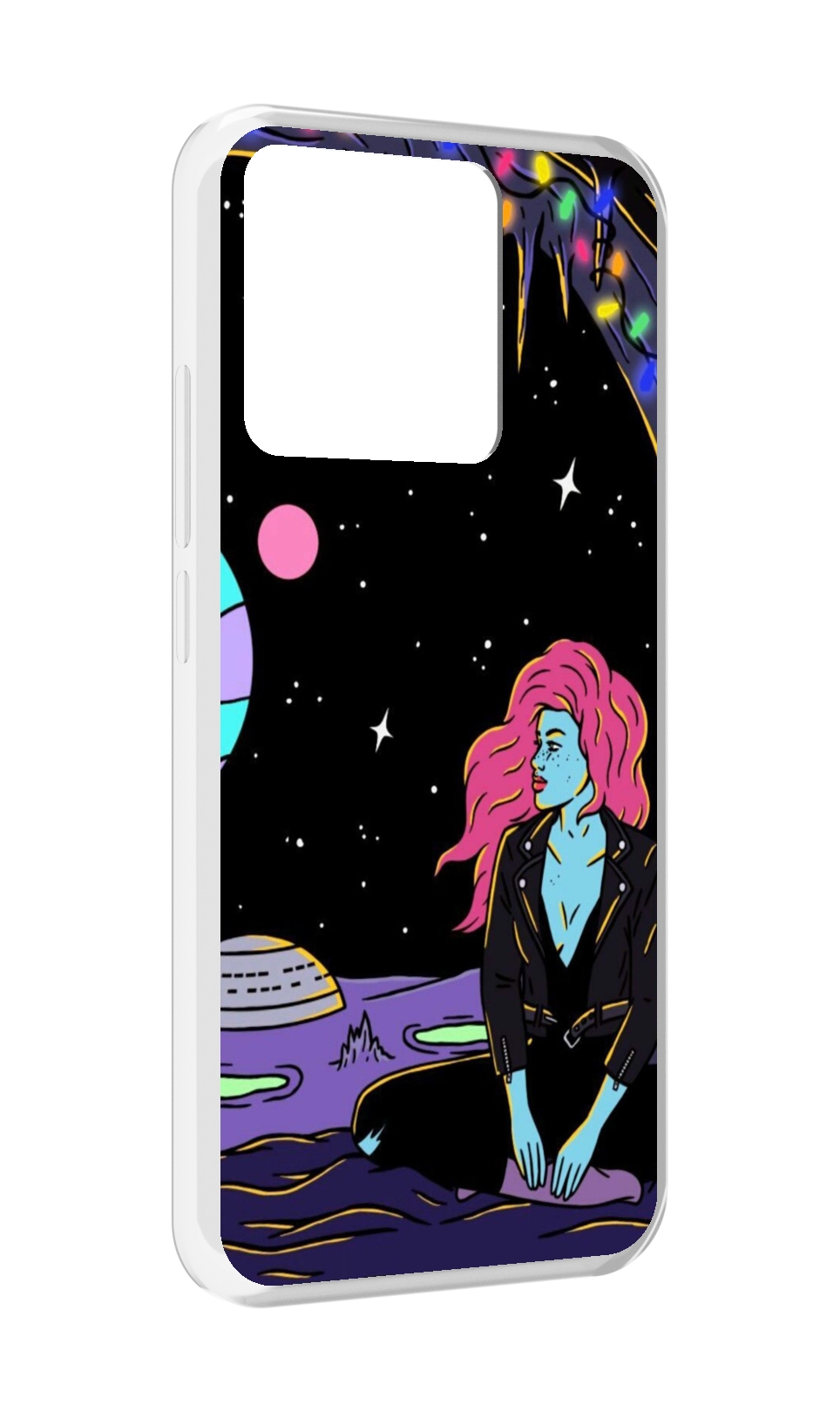 

Чехол MyPads Tocco для Xiaomi Redmi 10A девушка с красными волосами в космосе женский, Прозрачный, Tocco