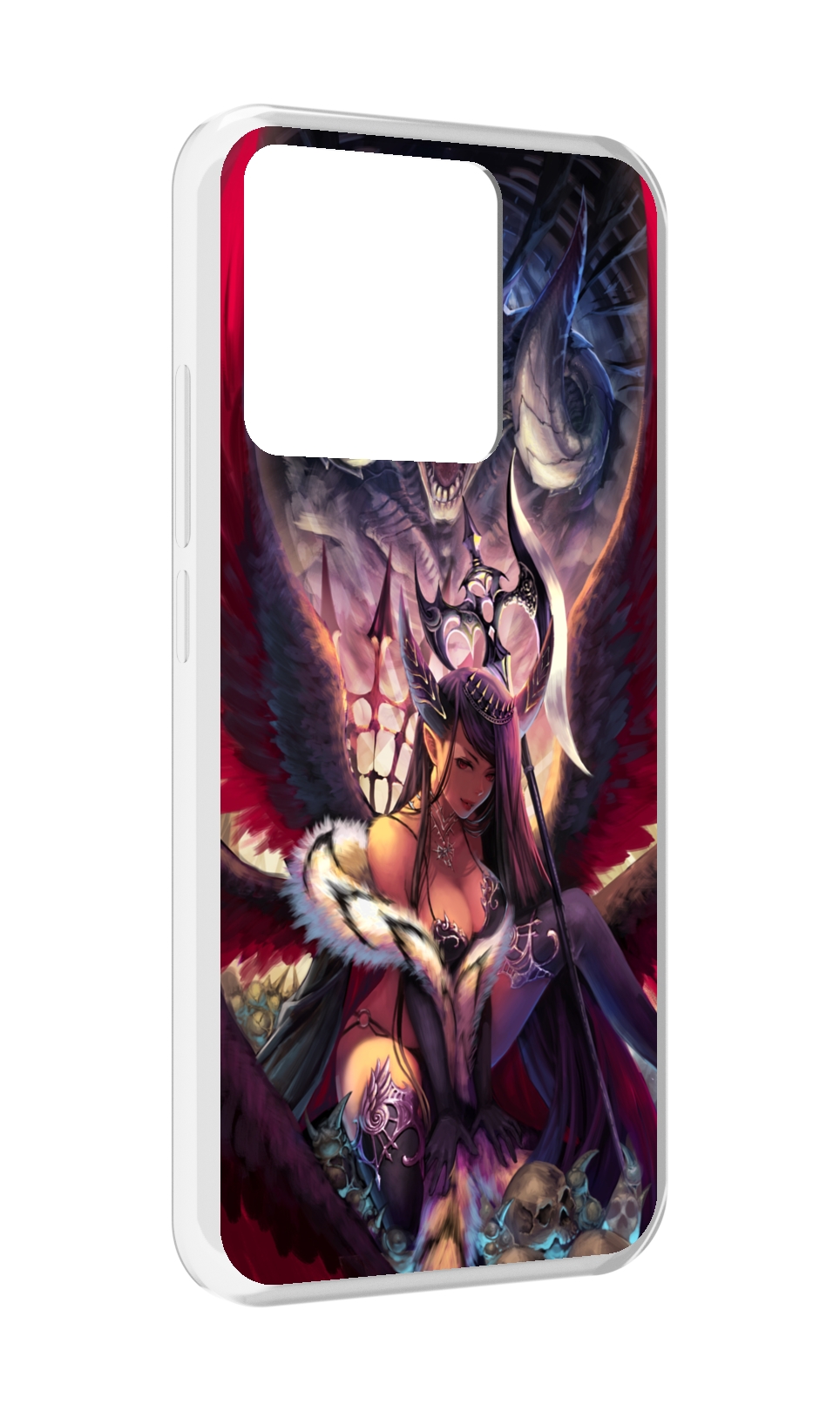 

Чехол MyPads Tocco для Xiaomi Redmi 10A девушка с демоном на фоне женский, Прозрачный, Tocco