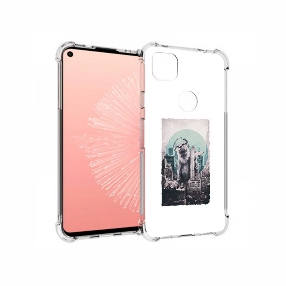

Чехол MyPads Tocco для Google Pixel 4A выдра в городе, Прозрачный, Tocco