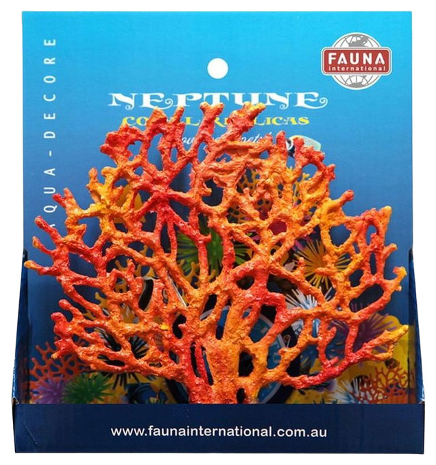 фото Коралл для аквариума fauna international 19х3,5х17 см красный