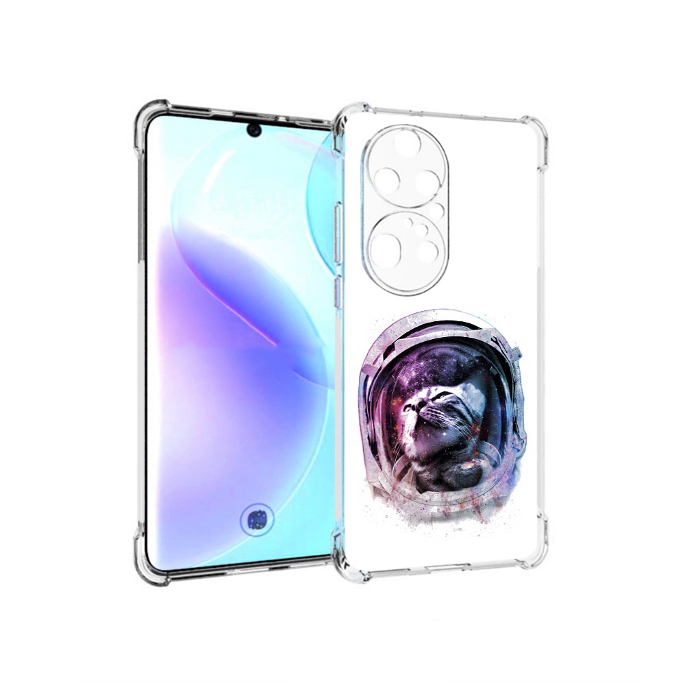 

Чехол MyPads Tocco для Huawei P50 Pro кот в шлеме, Прозрачный, Tocco