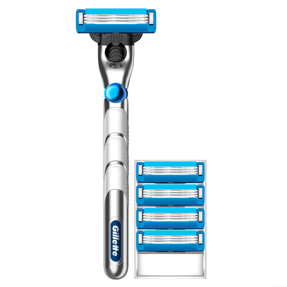 Бритвенный станок Gillette Mach3 Turbo 3D + 4 сменные кассеты Mach3 Turbo 3D