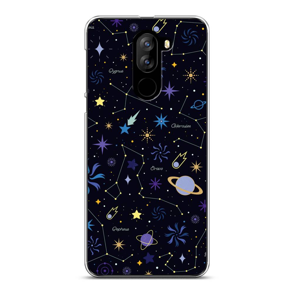 

Чехол на Doogee X60L "Цветной космос", Желтый, 220550-2