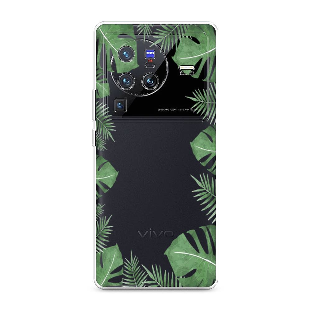 

Чехол Awog на Vivo X80 Pro "Листья папоротника рамка", Разноцветный, 266650-8