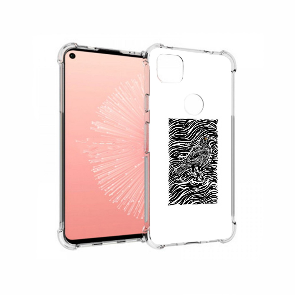 

Чехол MyPads Tocco для Google Pixel 4A ворон в абстракции, Прозрачный, Tocco