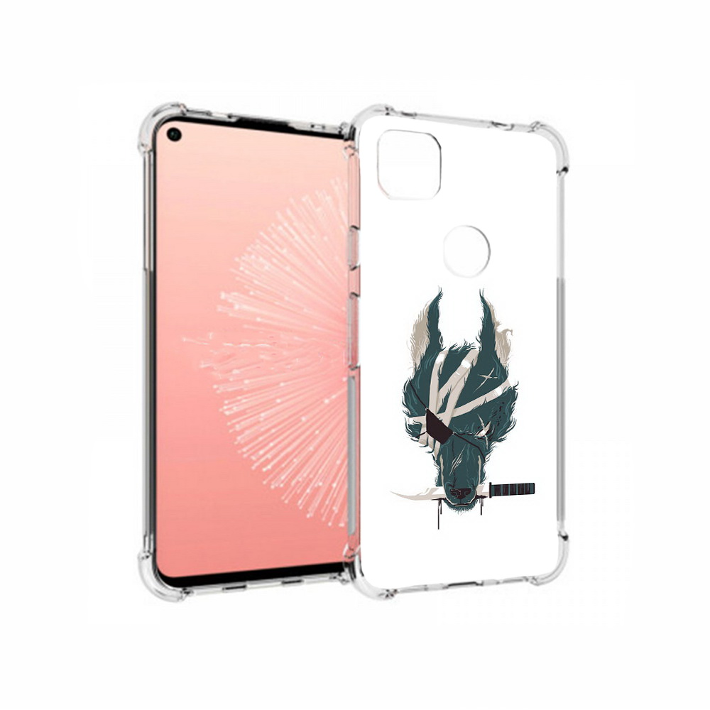

Чехол MyPads Tocco для Google Pixel 4A волк-разбойник, Прозрачный, Tocco