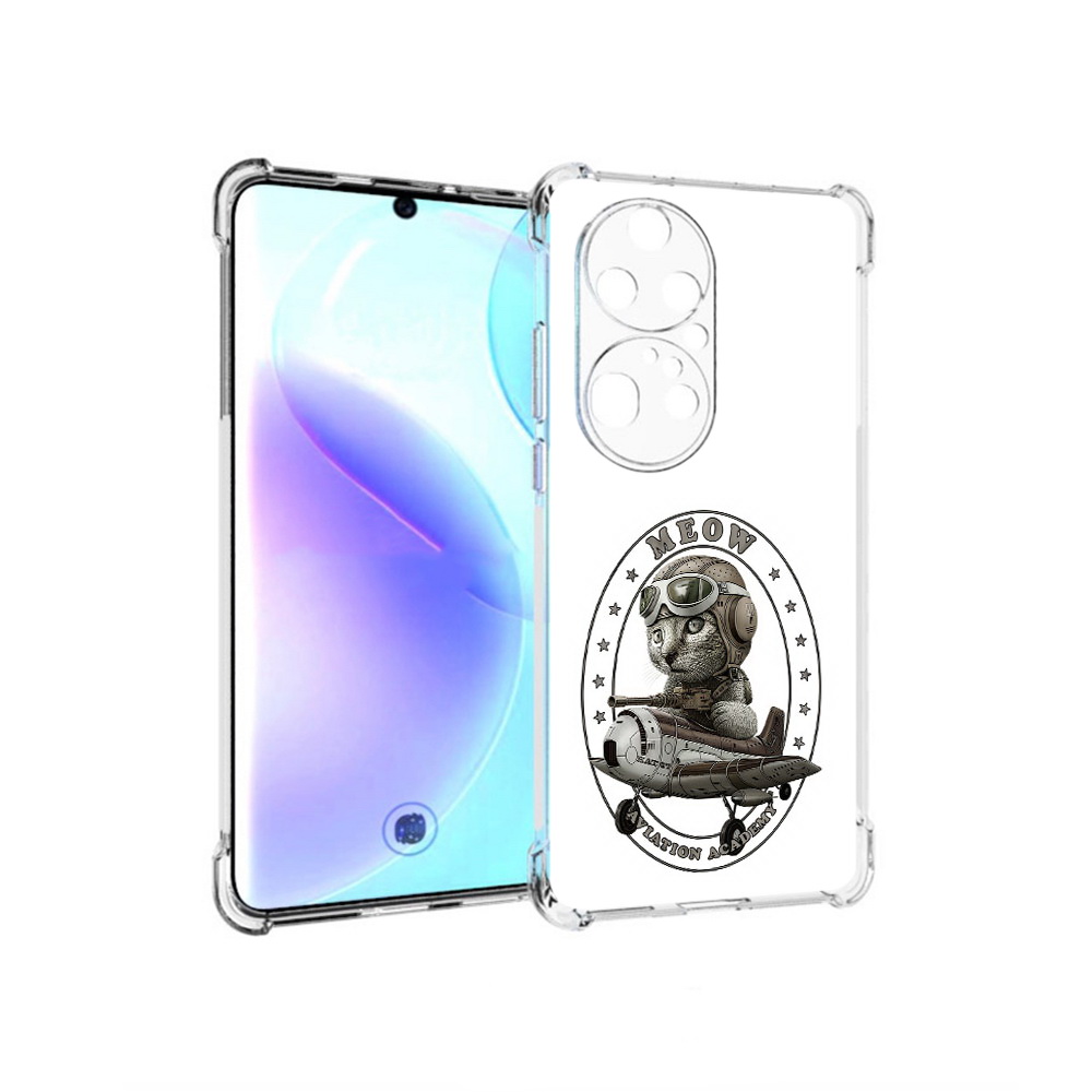 

Чехол MyPads Tocco для Huawei P50 Pro кот в самолете, Прозрачный, Tocco