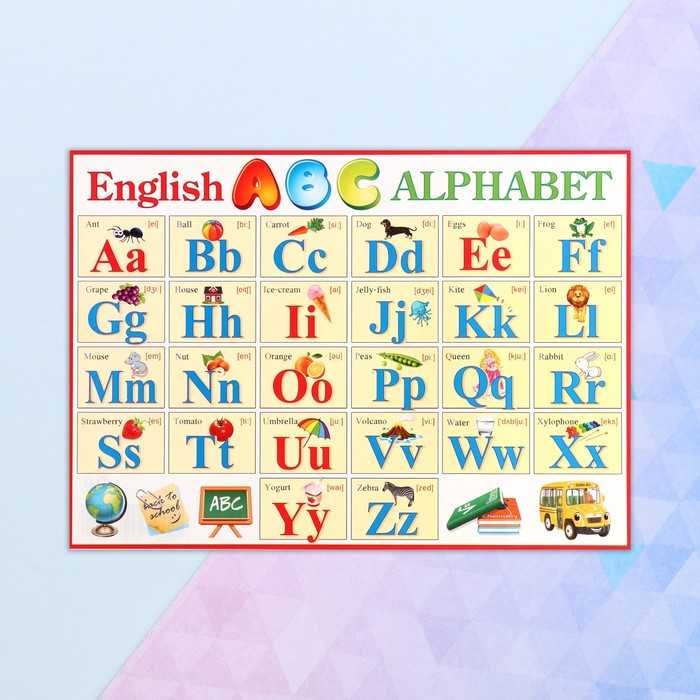 

Плакат Английский алфавит 21,6х30,3 см