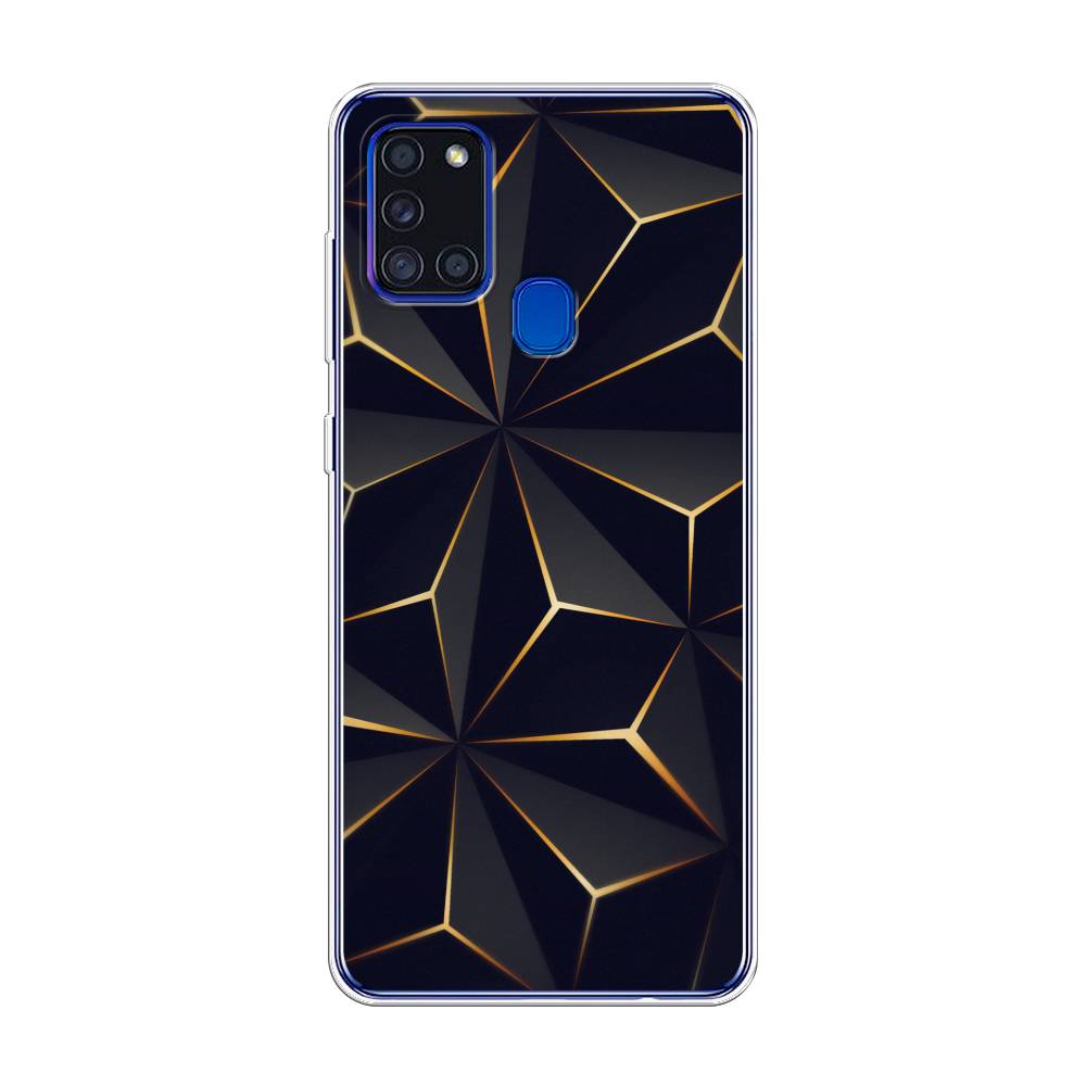 

Чехол на Samsung Galaxy A21s "Черные полигоны", Золотистый;черный, 2100250-3