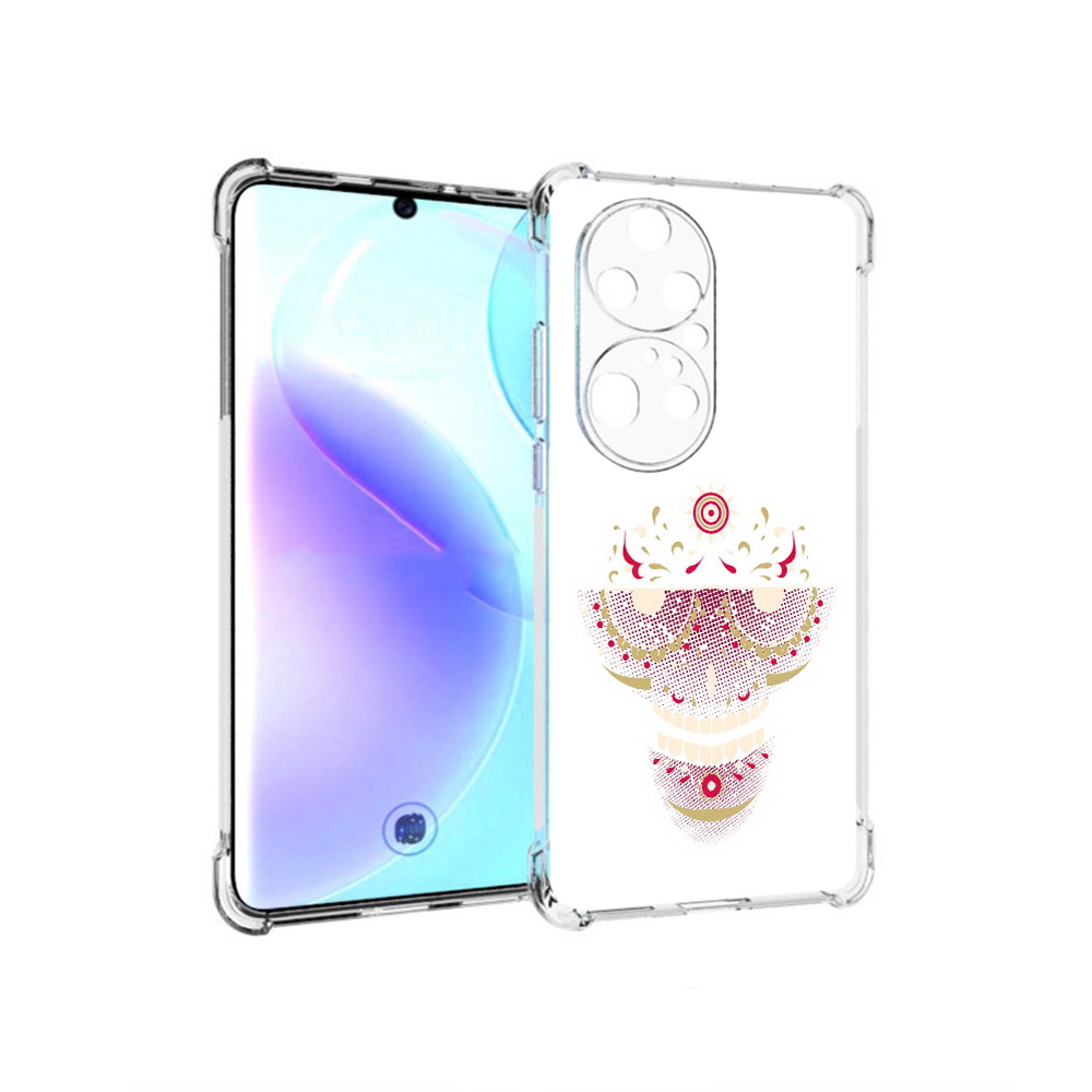 Чехол MyPads Tocco для Huawei P50 Pro карнавальный скелет абстракция