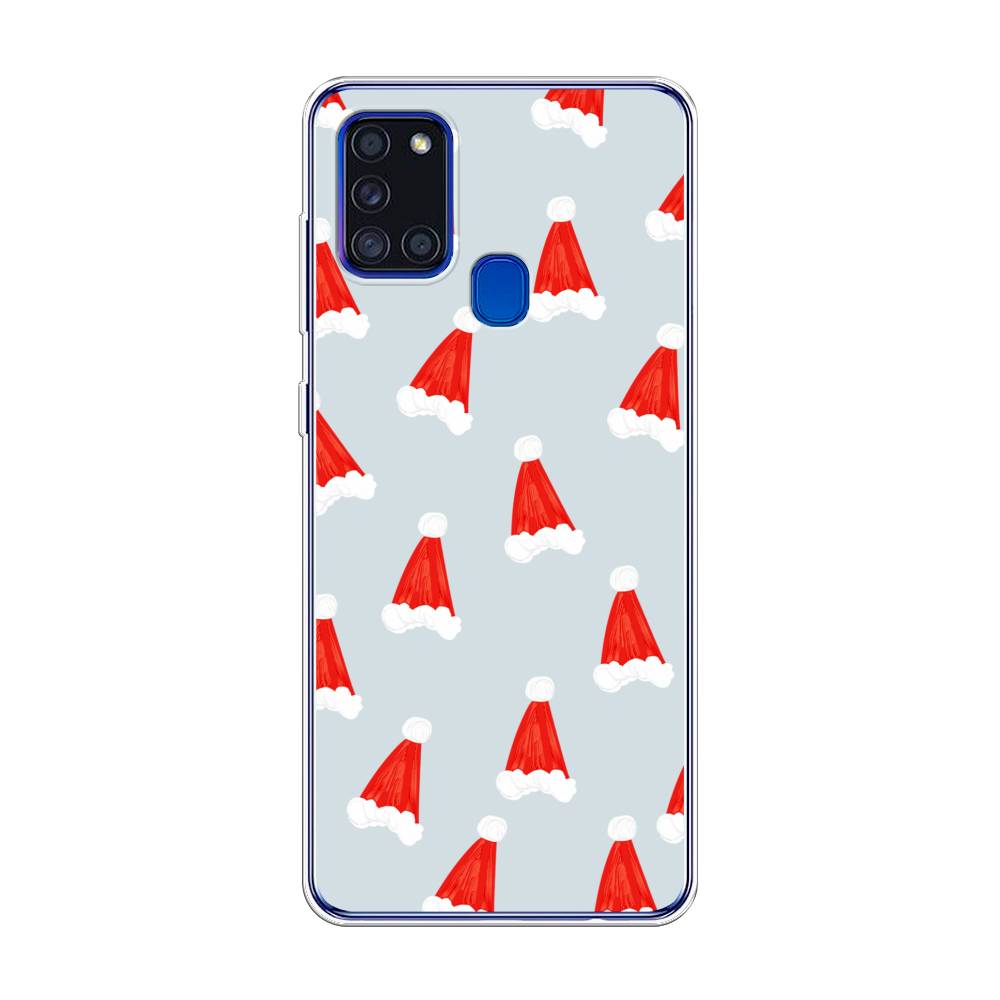 

Чехол для Samsung Galaxy A21s "Новогодние шапочки", Белый;красный;серый, 2100250-5