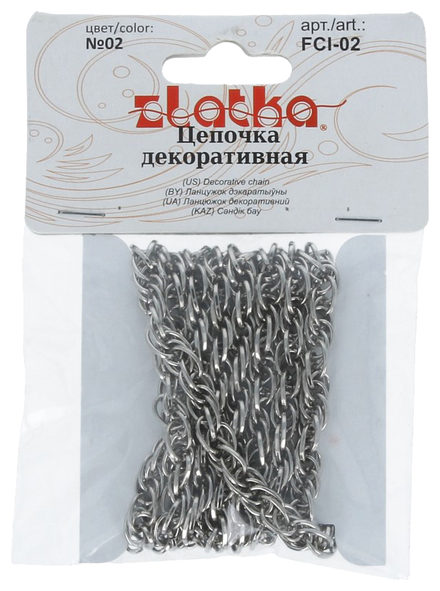 

Цепочка декоративная Zlatka 8,2x5,9 мм №02 под никель