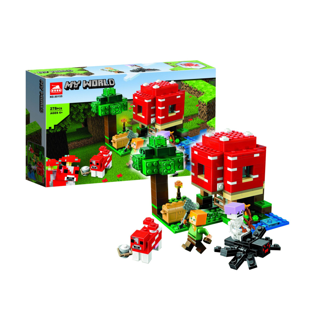 

Конструктор Lari 60155 Minecraft "Грибной дом" 278 дет. 29х20х6см