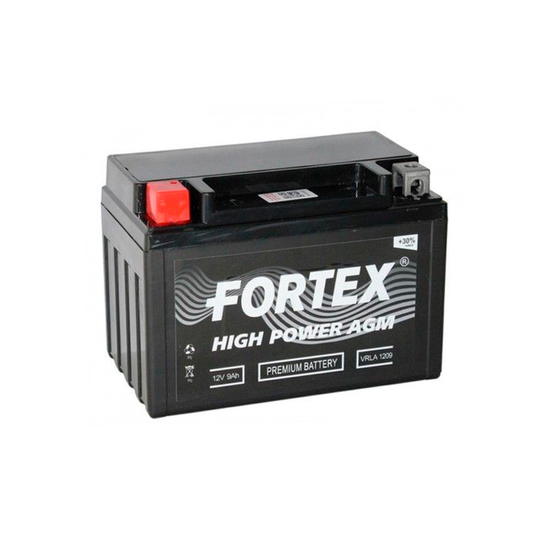 АКБ Мото 12 В  9 А/ч п.п. Fortex AGM ток 150 150 х 86 х 107