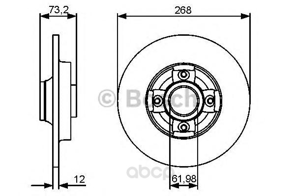 

Тормозной диск Bosch задний без подшипника для Citroen Berlingo, C4/Peugeot 308 0986479383