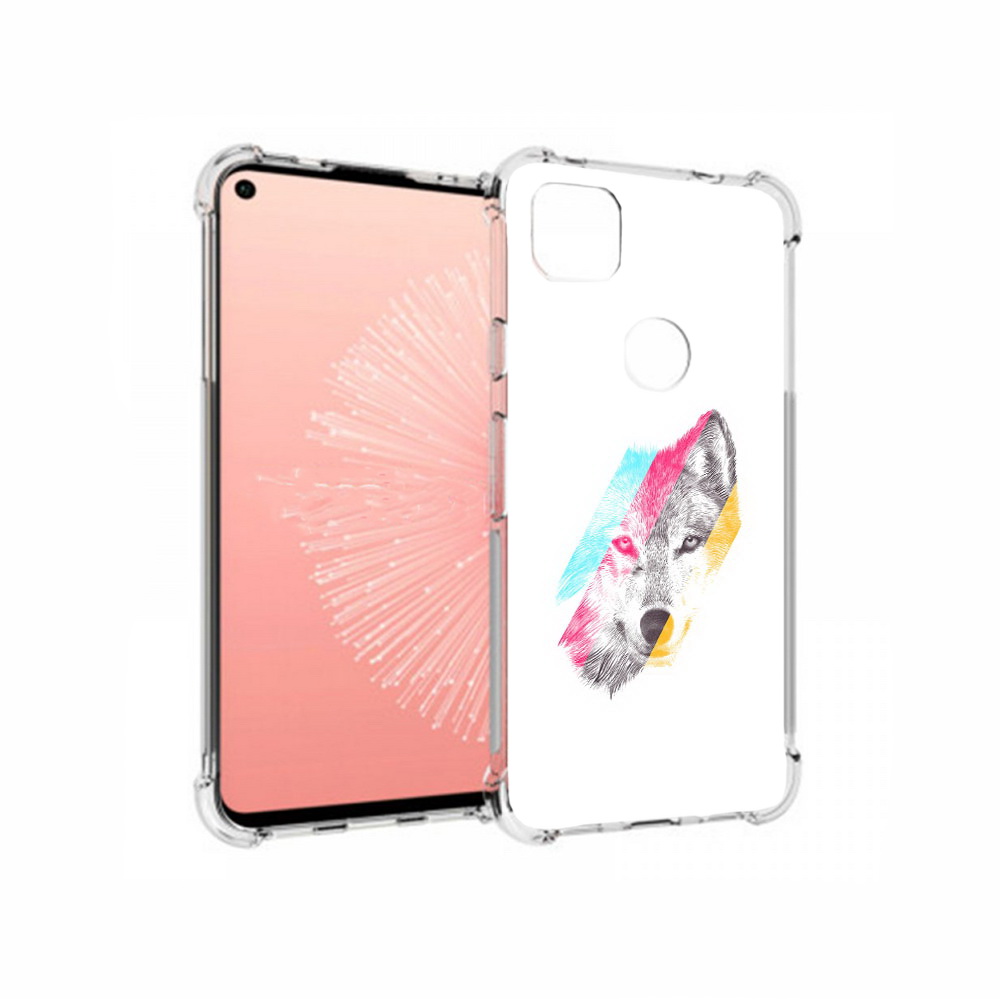 

Чехол MyPads Tocco для Google Pixel 4A волк градиент, Прозрачный, Tocco