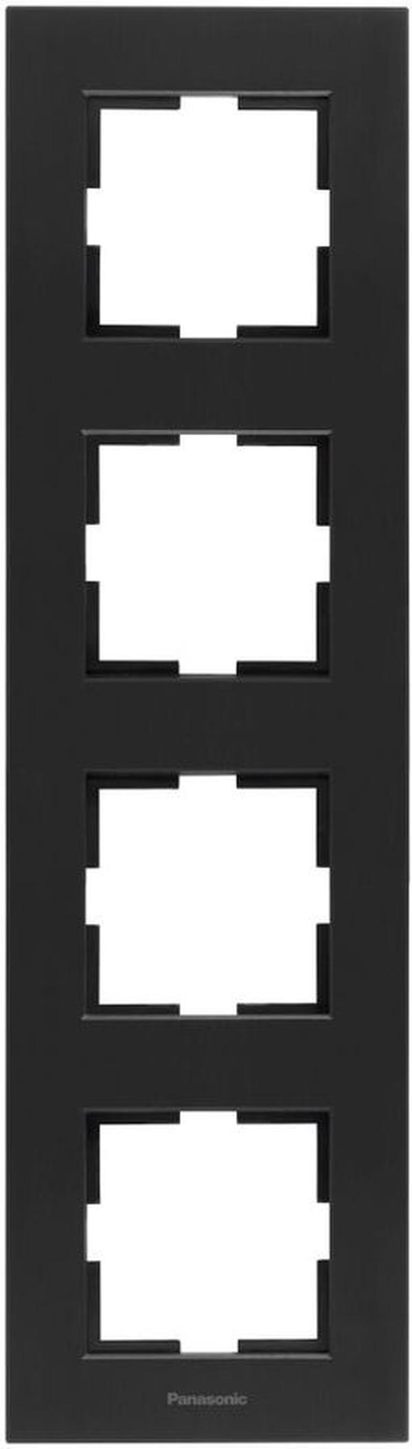 

Рамка Panasonic Karre Plus (WKTF08143AB-RU) 4x верт.монт. металл черный (упак.:1шт)