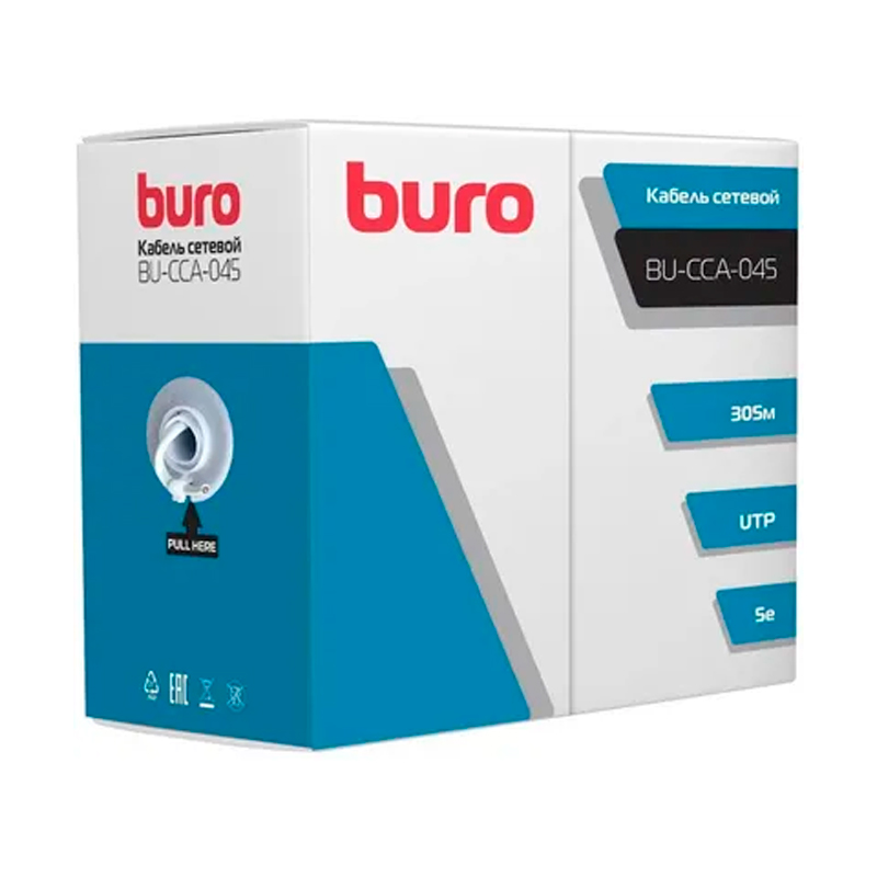 

Кабель сетевой Buro, cat5E, 4 пары, 305м серый (bu-cca-045)