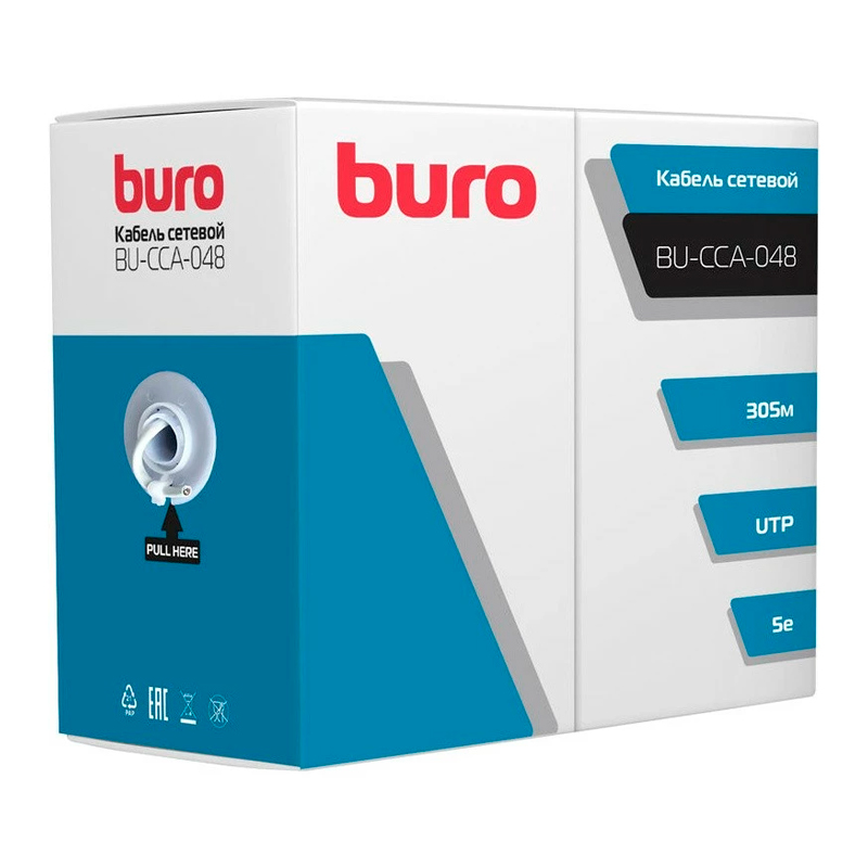 

Кабель сетевой Buro, cat5E, 4 пары, 305м серый (bu-cca-048)