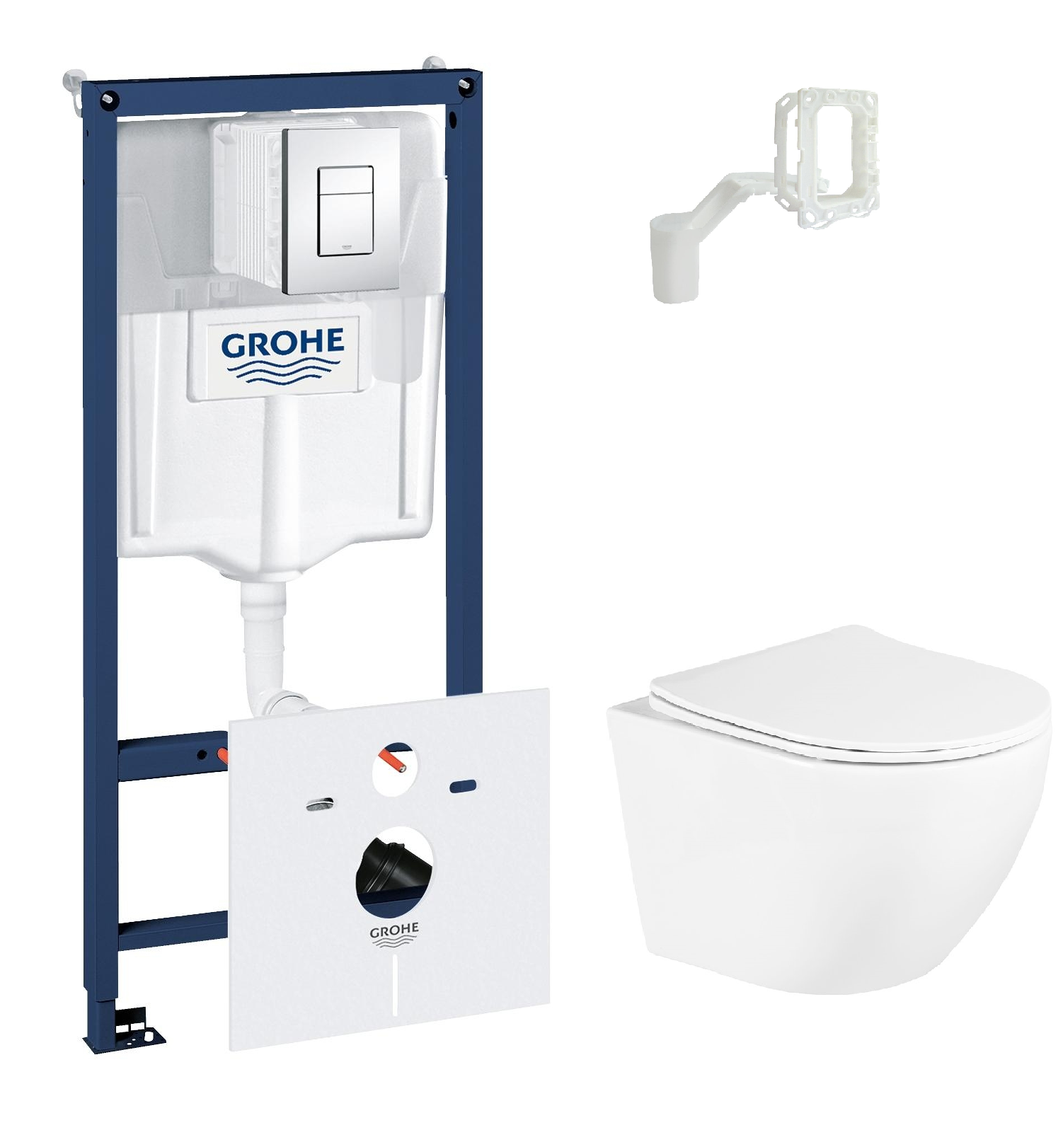 Комплект инсталляция Grohe 38827000 5в1 +унитаз подвесной BelBagno Uno BB3105CHR/SC 484-95 предпусковой подогреватель с помпой турбо комплект универсал 5 3 0 квт старт