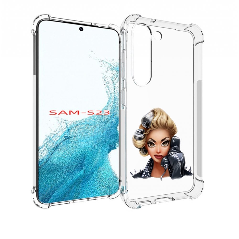 

Чехол MyPads девушка-смайлик-с-телефоном женский для Samsung Galaxy S23, Прозрачный, Tocco