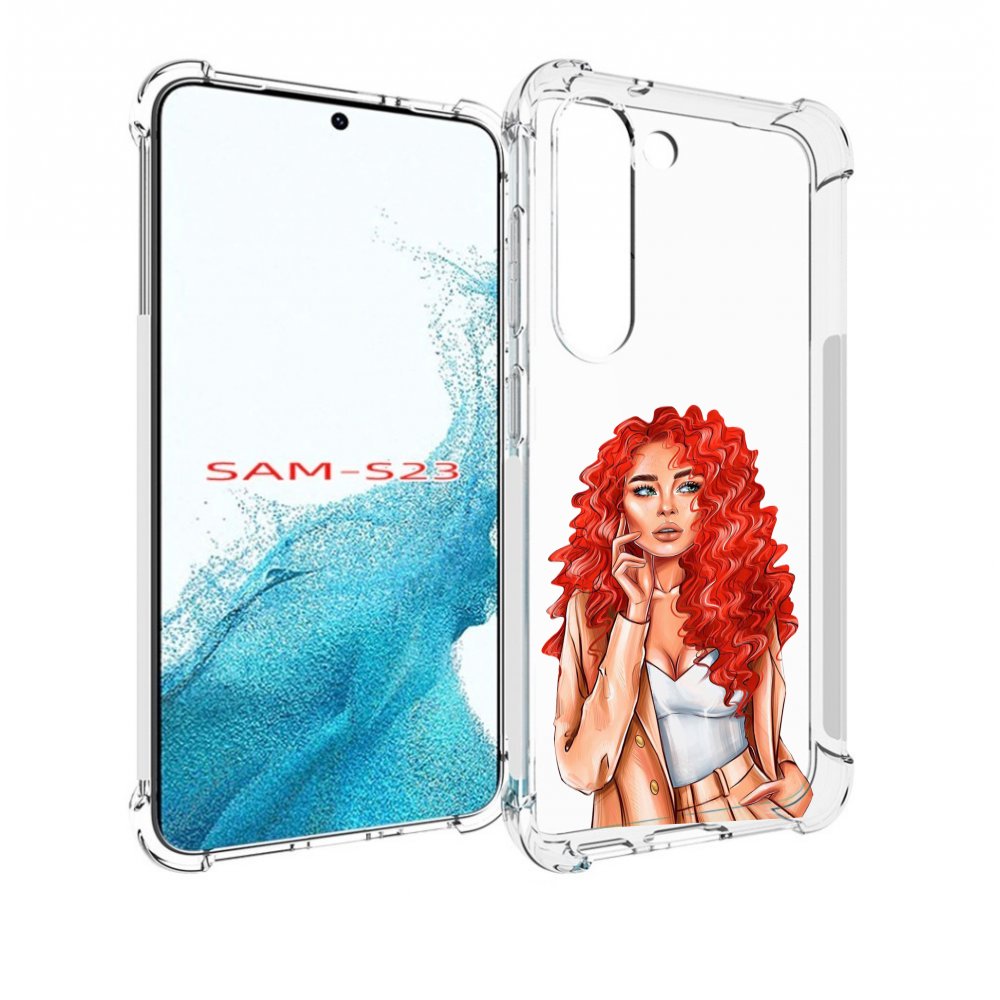 Чехол MyPads девушка-с-яркими-волосами женский для Samsung Galaxy S23