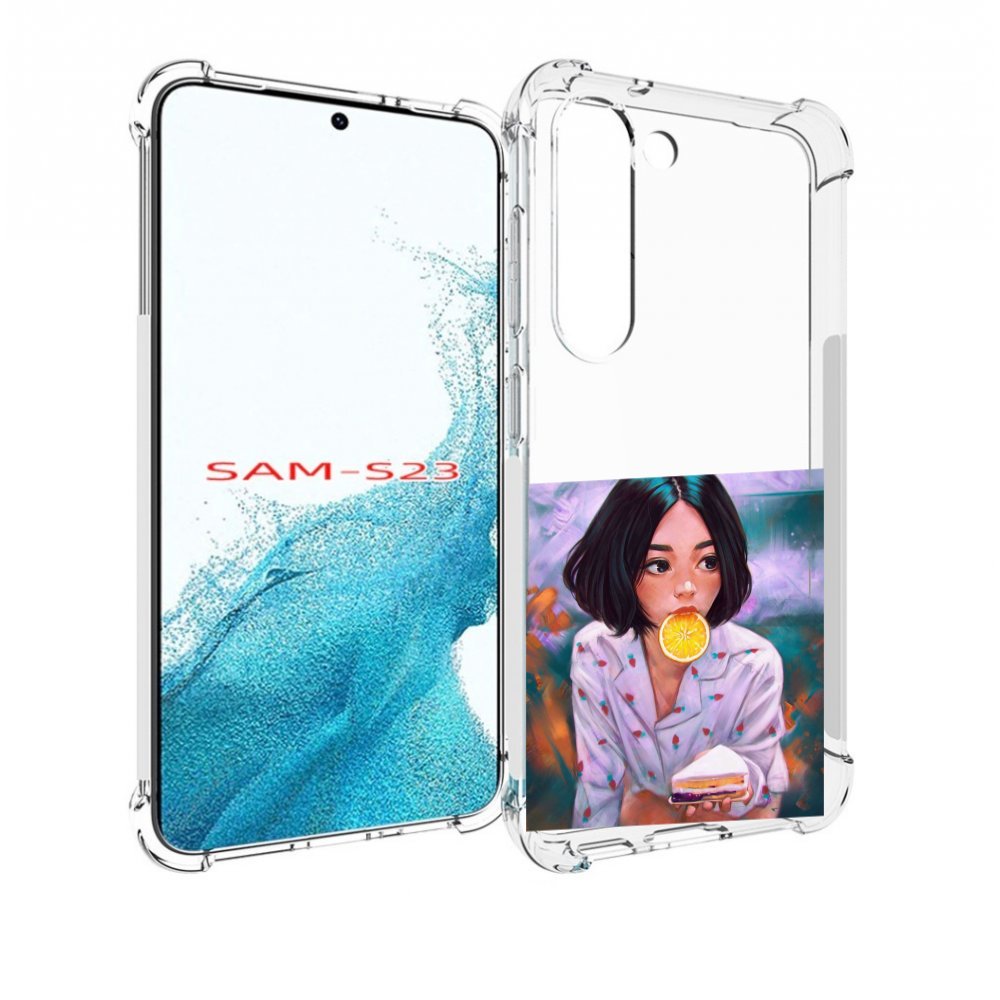 

Чехол MyPads девушка-с-чизкейком женский для Samsung Galaxy S23, Прозрачный, Tocco