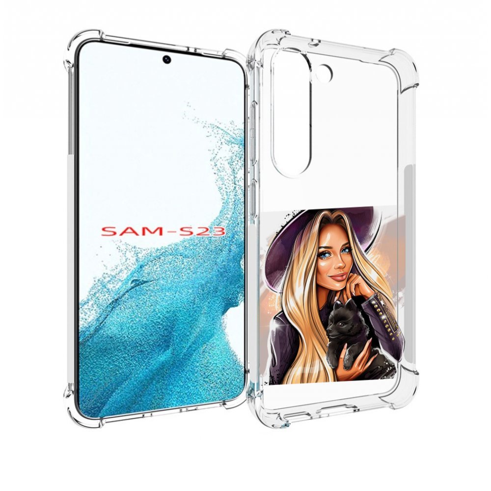 

Чехол MyPads девушка-с-черным-щенком женский для Samsung Galaxy S23, Прозрачный, Tocco
