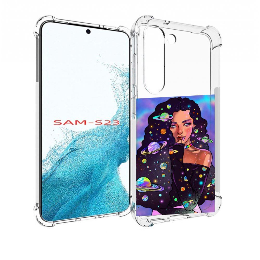 

Чехол MyPads девушка-с-планетами-в-волосах женский для Samsung Galaxy S23, Прозрачный, Tocco
