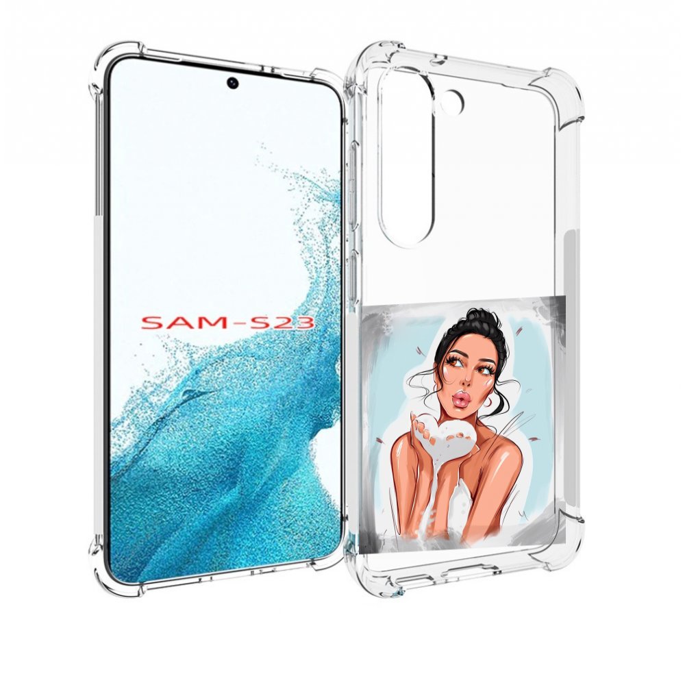

Чехол MyPads девушка-с-пеной женский для Samsung Galaxy S23, Прозрачный, Tocco
