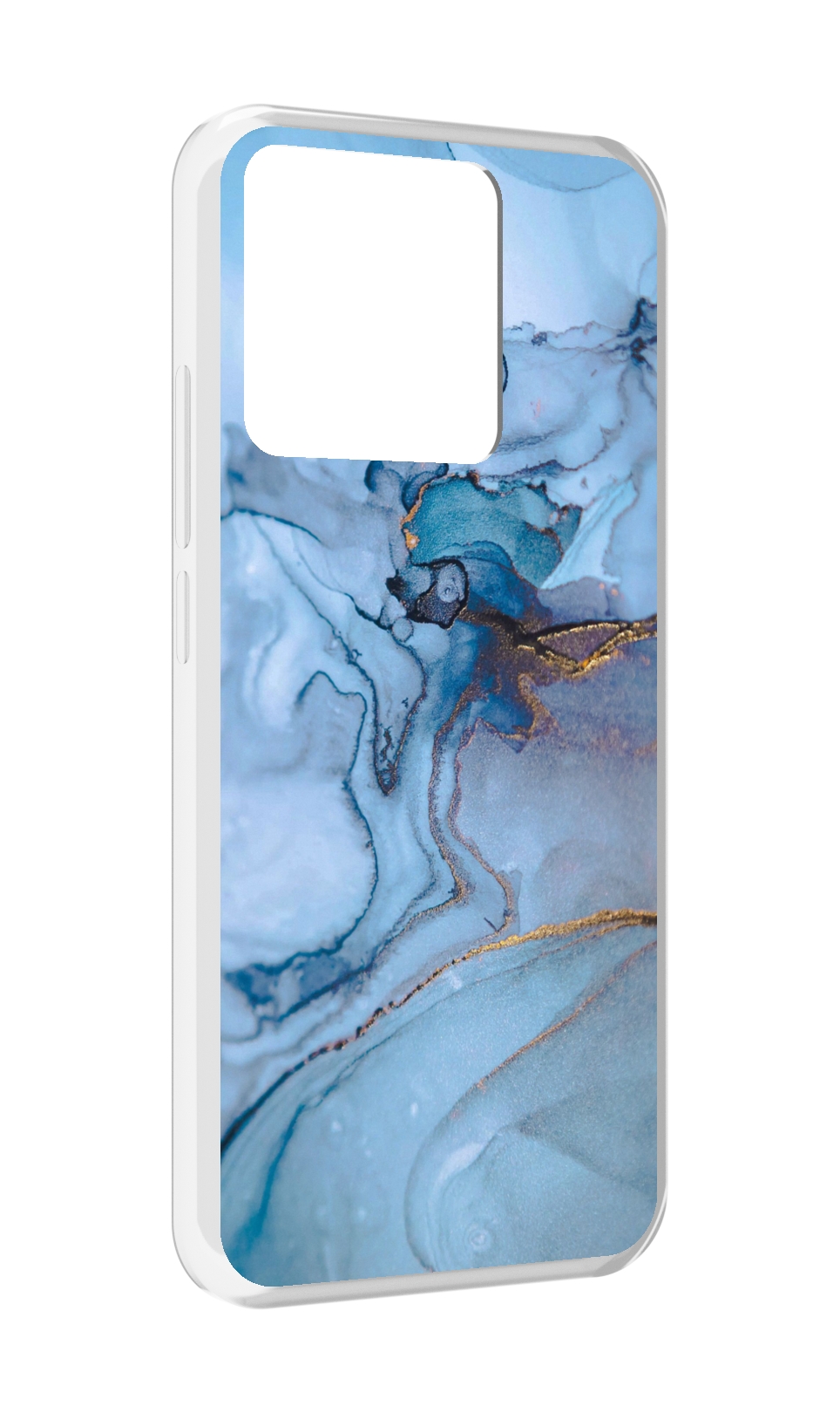 

Чехол MyPads Tocco для Xiaomi Redmi 10A голубой мрамор, Прозрачный, Tocco